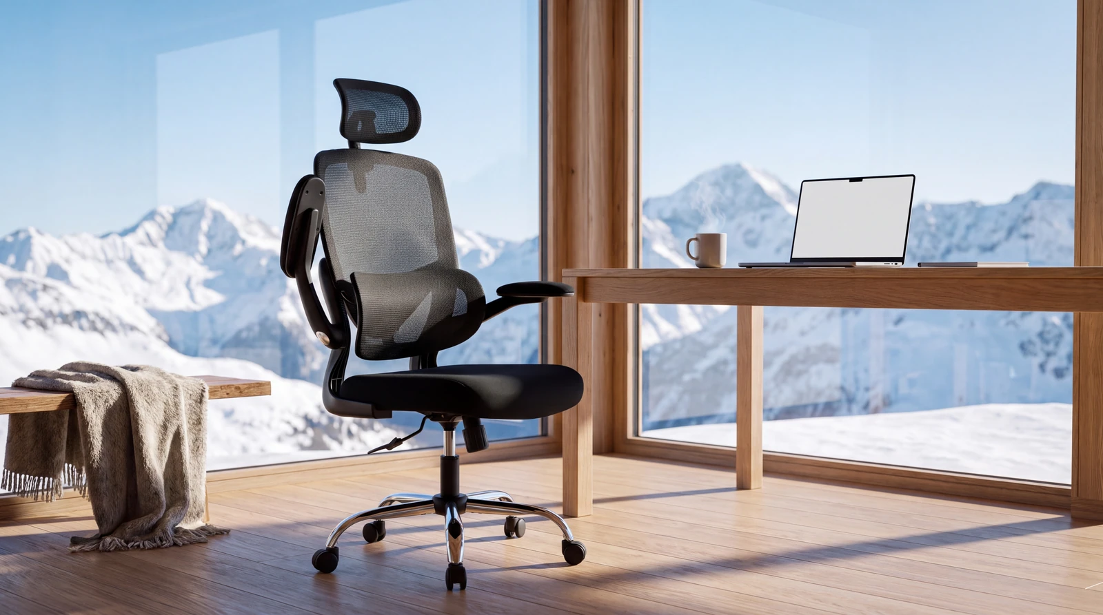Aurèle One dans un chalet face aux Alpes suisses